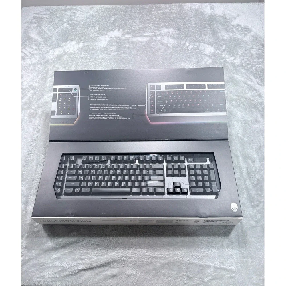 Alienware Pro Gaming Keyboard AW768 Silver Brown Mechanical Switches RGB